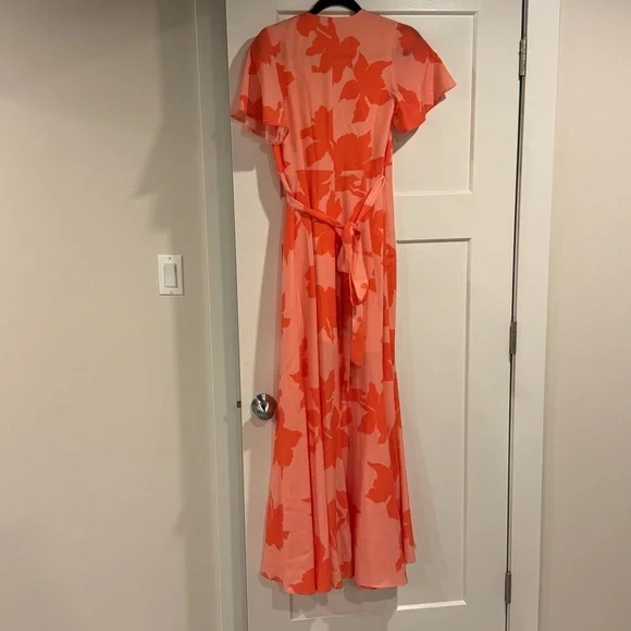 Anthropologie Hutch Pink Floral Reva Wrap Maxi Dress size XS Like New - Picture 9 of 16